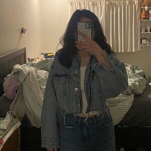 Zara Jeans Cropped Jacket